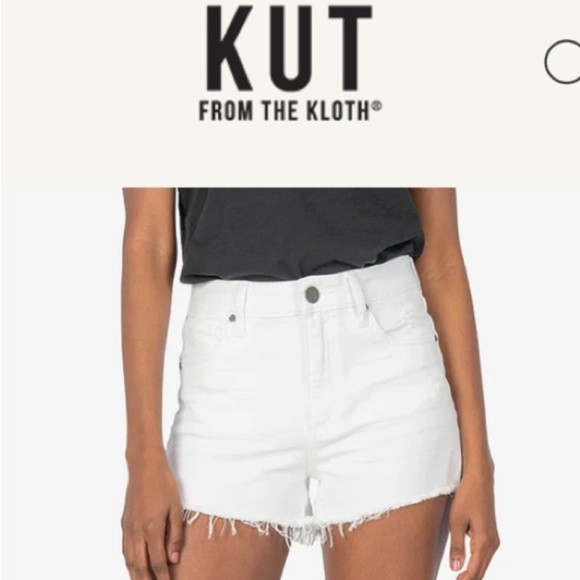 New KUT FROM THE KLOTH jane high rise short fray hem in optic white - Picture 1 of 5